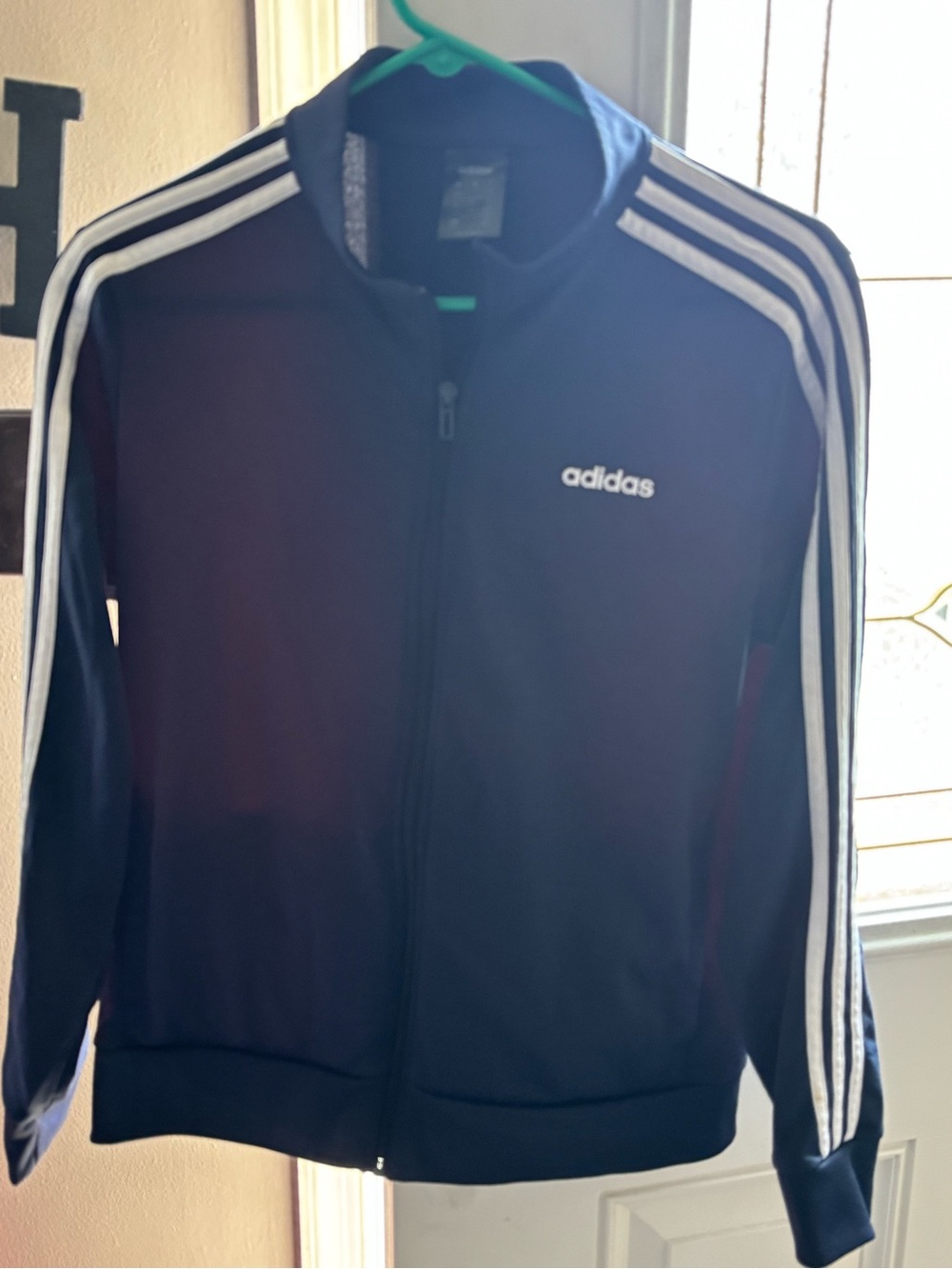 adidas Navy Track Jacket with White Stripes